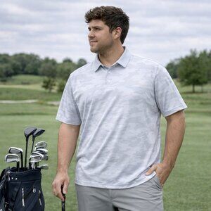 Ben Hogan Performance Gray Camouflage Golf Polo | Athletic Shirt